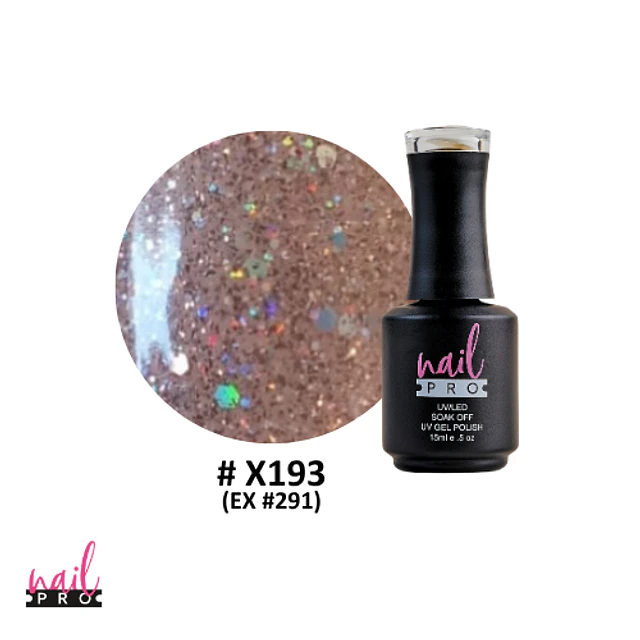 X193 champagne rosa con glitter 
