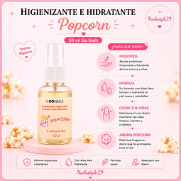 Higenizante e hidratante de manos aroma Popcorn  Go nails 