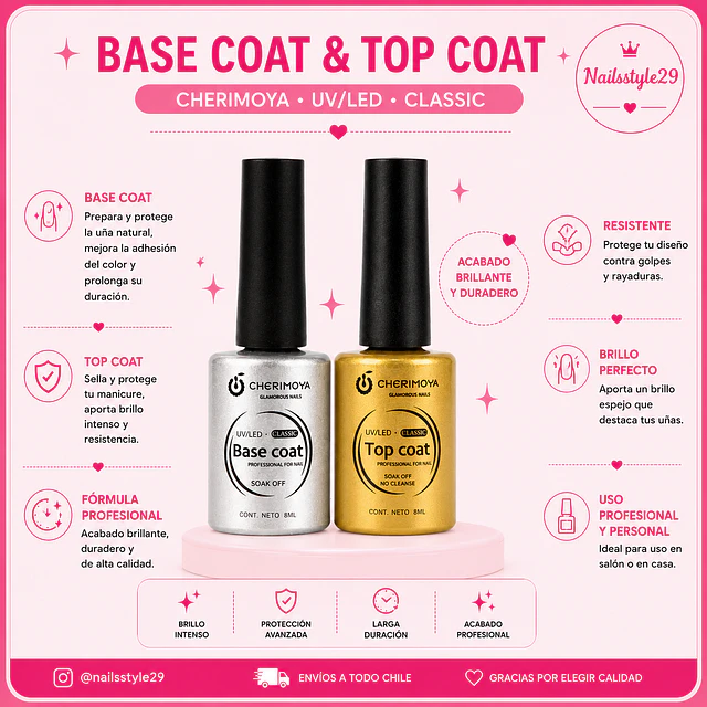 Pack top coat+ base coat Cherimoya 