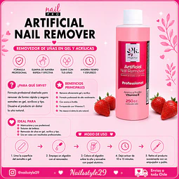Removedor de esmaltes y sistemas aroma frutilla 250ml