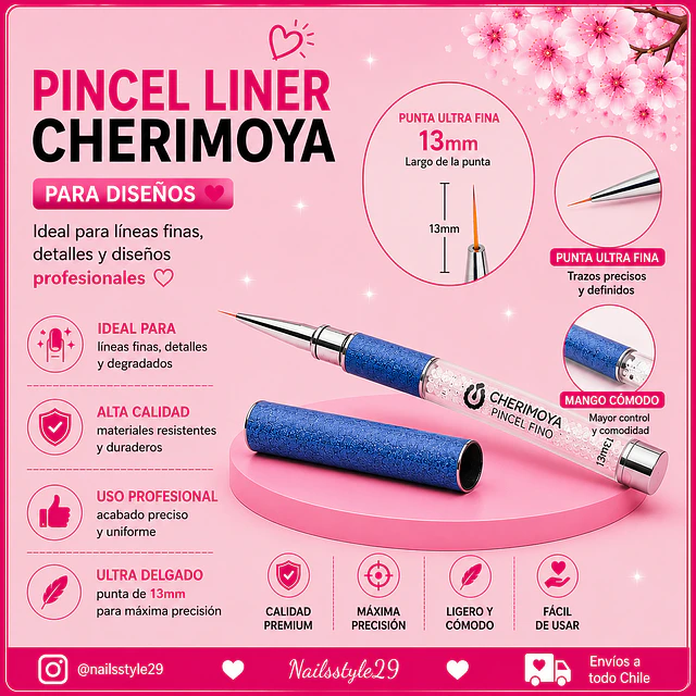 Pincel liner 13mm Cherimoya 