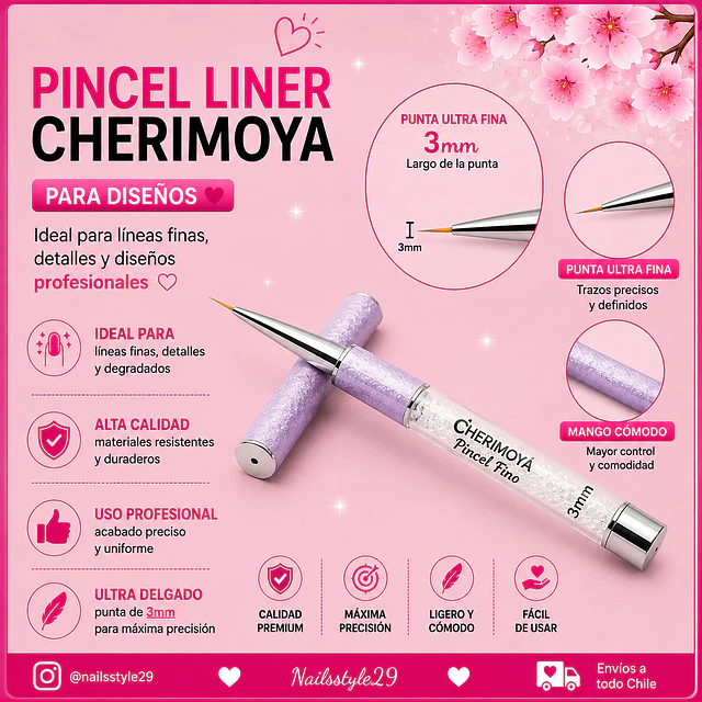 Pincel liner 3mm Cherimoya 
