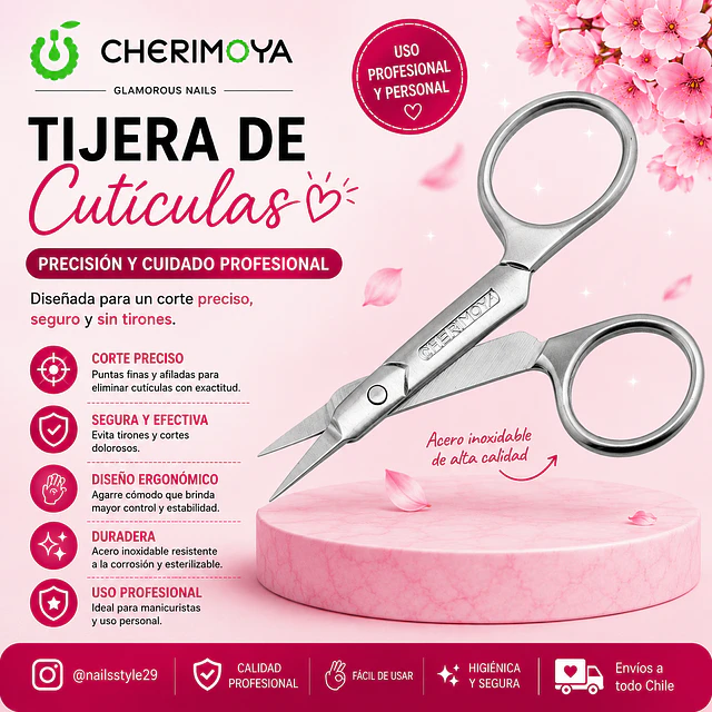 Tijera fina para cutículas 