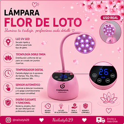 Lámpara de uñas flor de loto con sistema touch 27 watts 