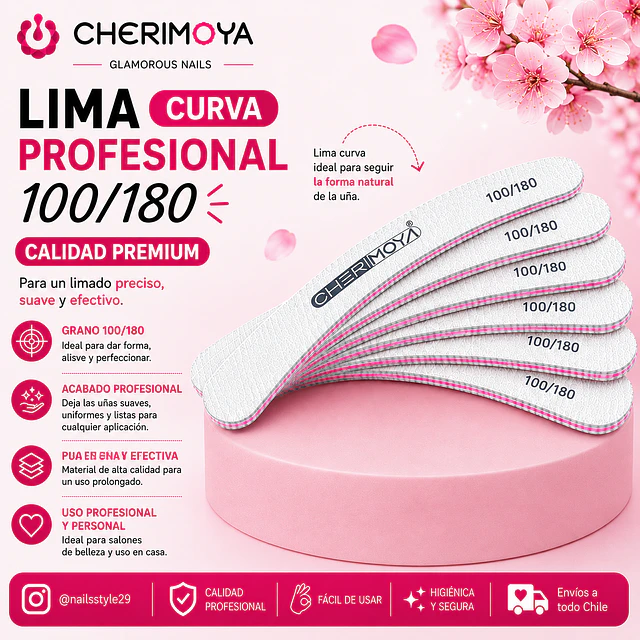 Set 5 limas curvas 100/180 Cherimoya 