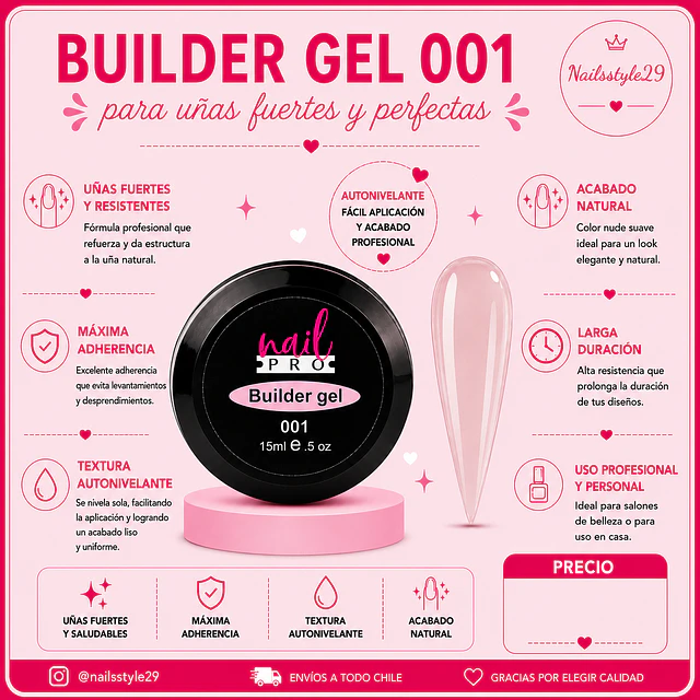 Gel de construcción 001 Nail pro 