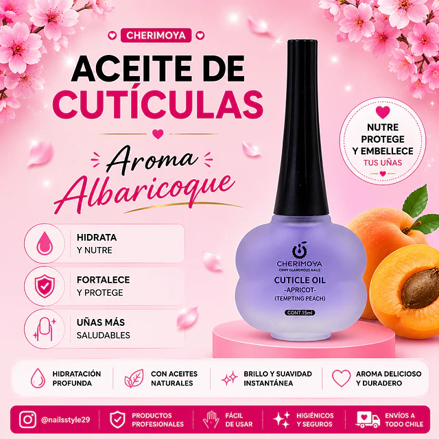 Aceite de cutículas con aroma Albaricoque Cherimoya 