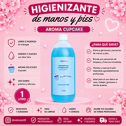 Higienizante e hidratante de manos y pies 1 litro Go nails