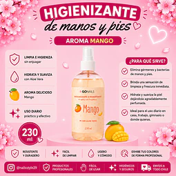 Higienizante e hidratante de manos y pies 230ml Go nails 