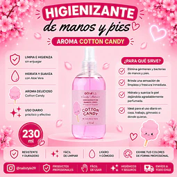 Higienizante e hidratante de manos y pies 230ml Go nails 
