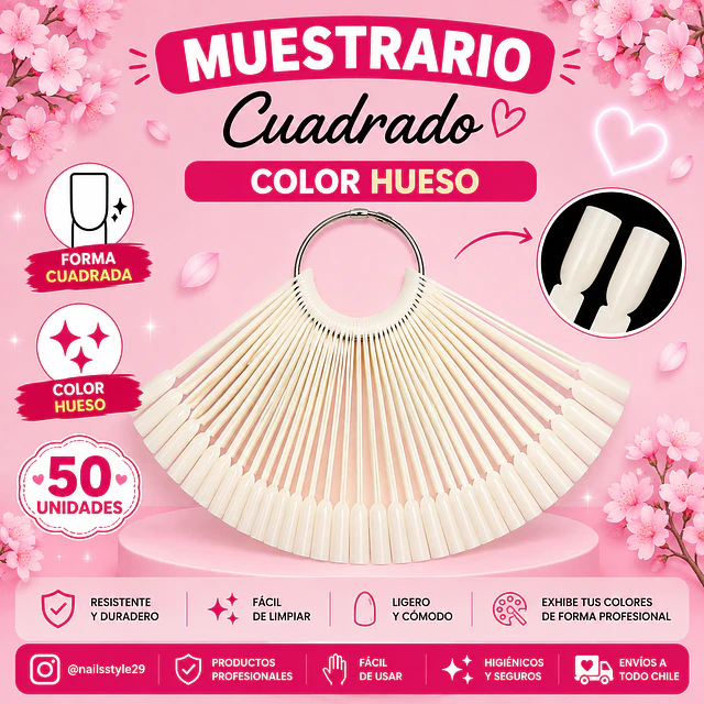 Muestrario cuadrado tono hueso