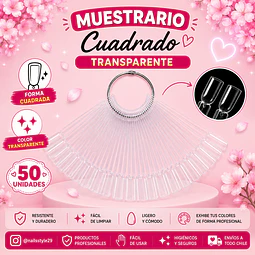 Muestrario cuadrado tono transparente 