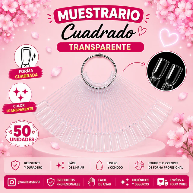 Muestrario cuadrado tono transparente 