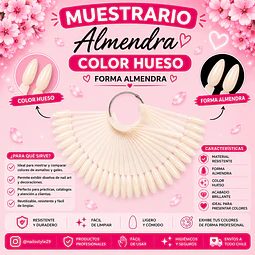Muestrario almendra tono hueso 