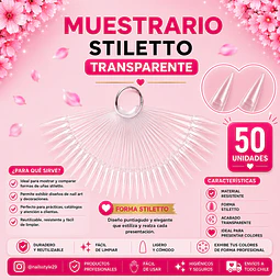 Muestrario stiletto tono transparente 