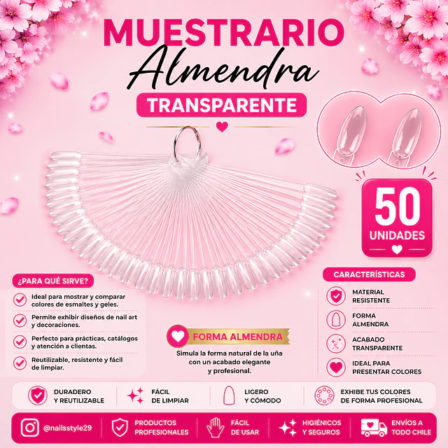 Muestrario almendra tono transparente 