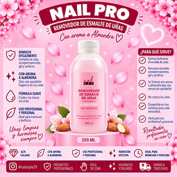 Removedor de esmaltes permanentes y sistemas artificiales 250ml Nail pro