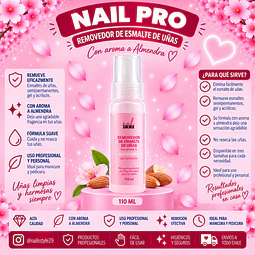 Removedor de esmaltes permanentes y sistemas artificiales 110ml Nail pro