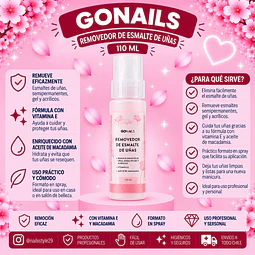 Removedor de esmaltes permanentes y sistemas artificiales 110ml Go Nails 