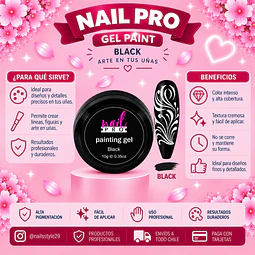Gel paint negro Nail pro