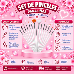 Set de 15 pinceles para diseños 
