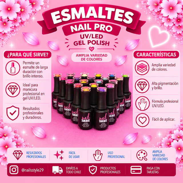 'Pack 10 esmaltes nail pro 15ml