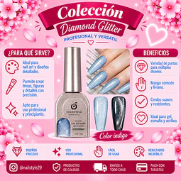 Ojo de gato Diamlnd glitter, índigo 