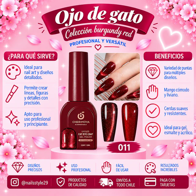 Ojo de gato Burgundy red, scarlet 