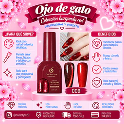Ojo de gato Burgundy red, navidad 
