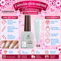 Efecto mármol,  blanco perlado