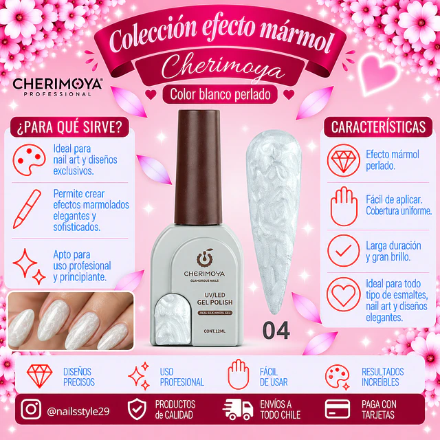 Efecto mármol,  blanco perlado