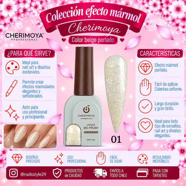 Efecto mármol,  beige perlado 