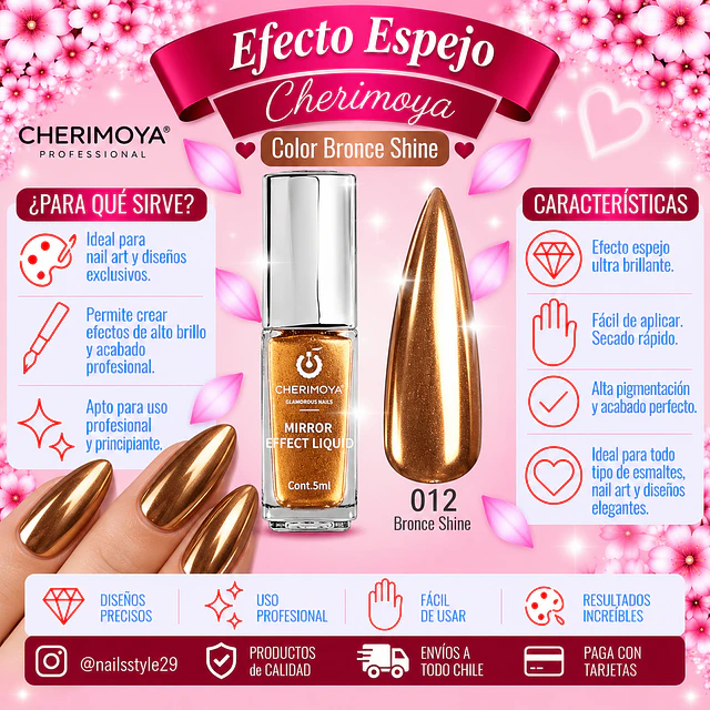 Efecto espejo formato esmaltes, bronce shine