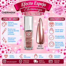 Efecto espejo formato esmaltes, rose gold