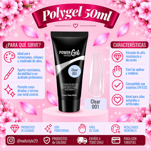 Polygel Cherimoya 50ml, Clear 