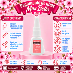 Pegamento para uñas artificiales, soft gel y press on Maxbelle 