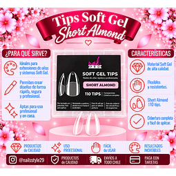 Tips soft gel Short almond Nail pro