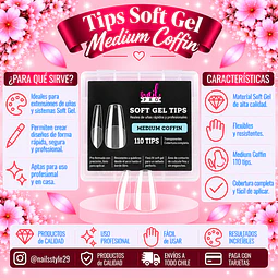 Tips soft gel Medium coffin Nail pro