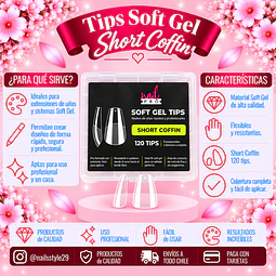 Tips soft gel Short coffin Nail pro