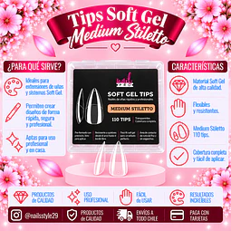 Tips soft gel Medium stiletto Nail pro