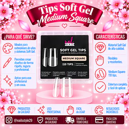 Tips soft gel Medium square Nail pro