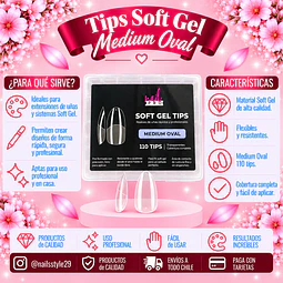 Tips soft gel Medium oval Nail pro 