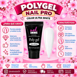 Polygel ultra white Nail pro