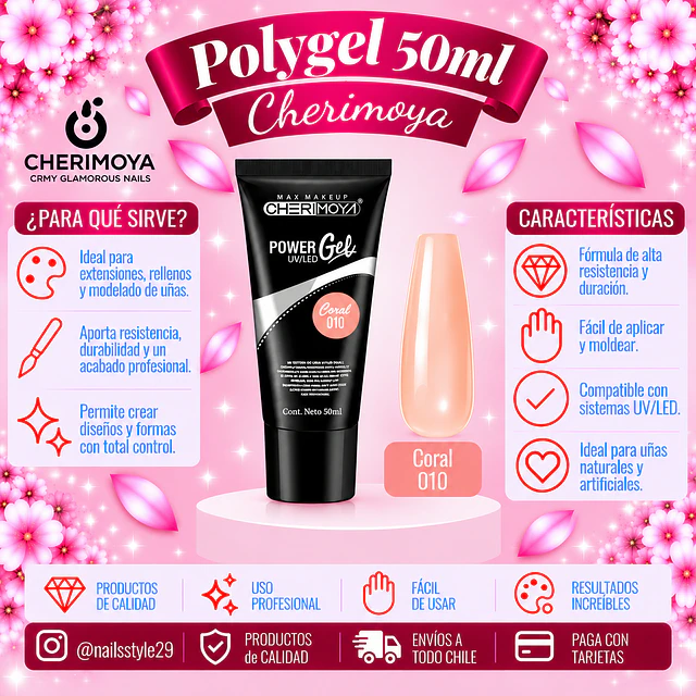 Polygel 50ml, Coral