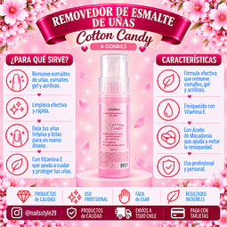 Removedor de esmaltes permanentes y sistemas, Candi contton Go nails 110ml