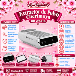 Extractor de polvo inalambrico Cherimoya 80 watts 