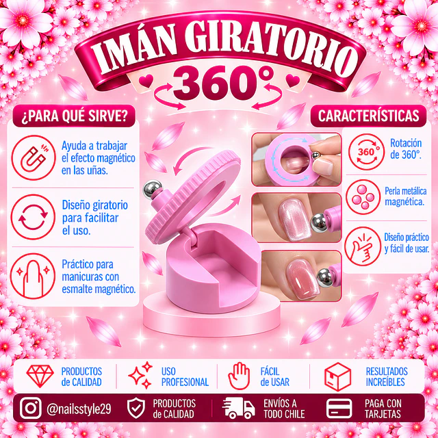 Imán ojo de gato giratorio 360°