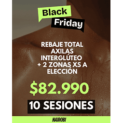 10 sesiones rebaje, interglúteo, axilas, 2XS 
