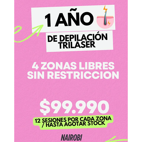 12 sesiones 4 zonas libre elección 