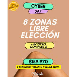 8 sesiones: 8 zonas libre elección + rostro 